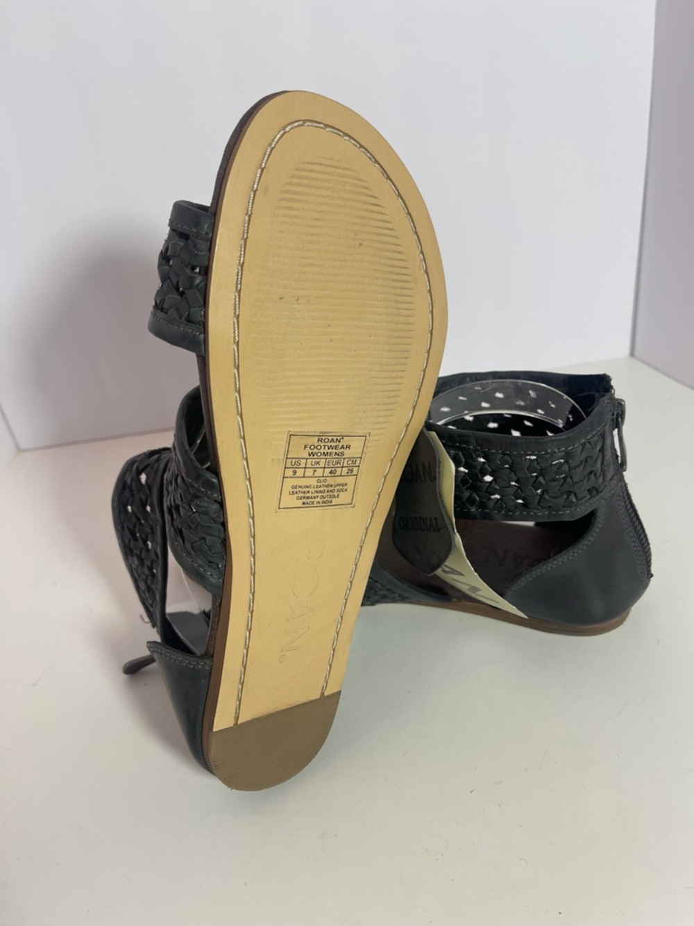 Roan by Bed Stu Clio Black Braided leather Sandals woman’s size 9/40 - Picture 8 of 8